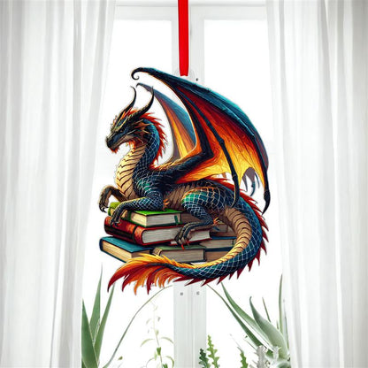 Book Dragon Suncatcher Ornament Acrylic