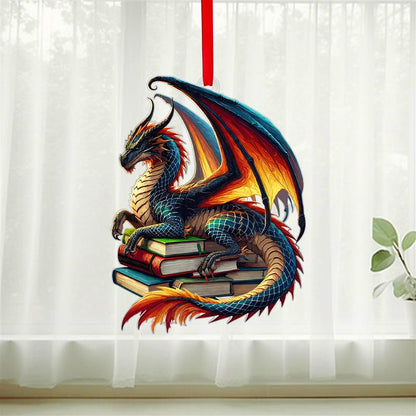 Book Dragon Suncatcher Ornament Acrylic