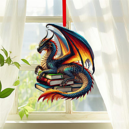 Book Dragon Suncatcher Ornament Acrylic