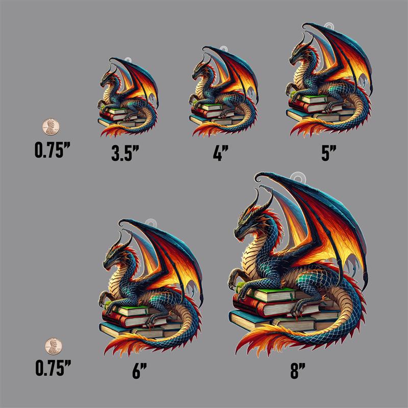 Book Dragon Suncatcher Ornament Acrylic