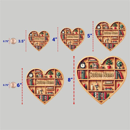 Custom Heart Bookcase Ornament