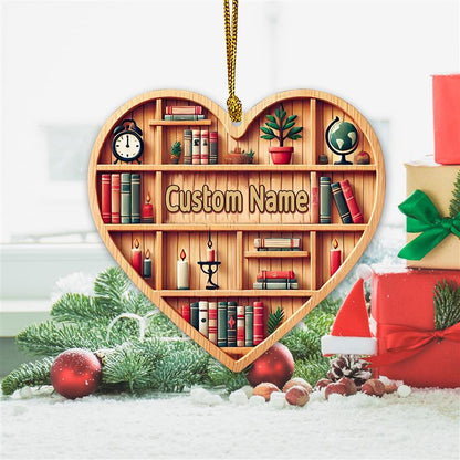 Custom Heart Bookcase Ornament