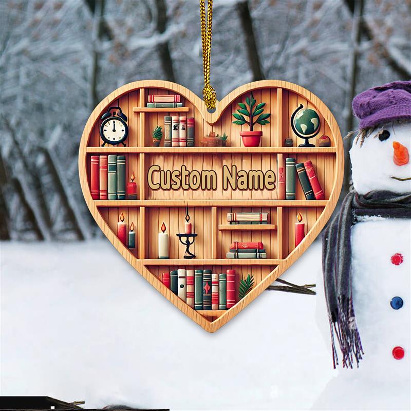 Custom Heart Bookcase Ornament