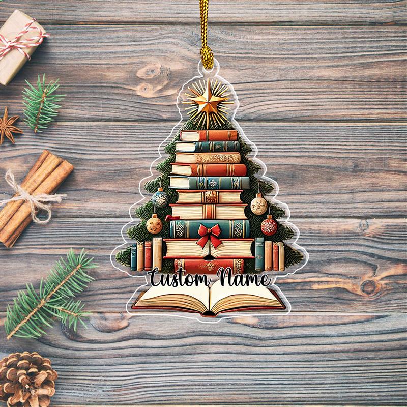 Custom Book Christmas Ornament