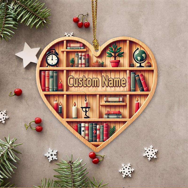 Custom Heart Bookcase Ornament