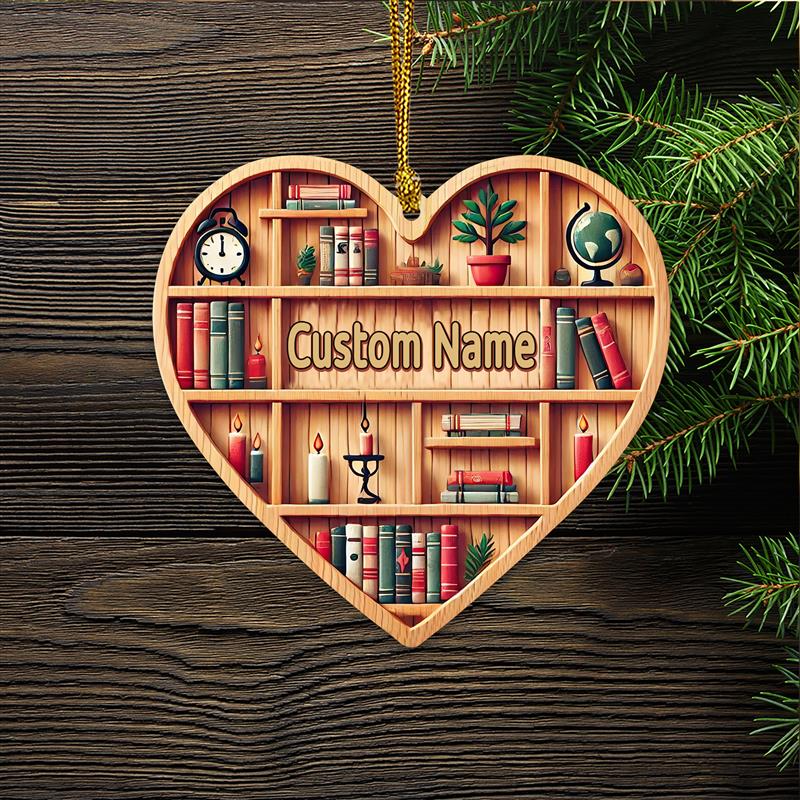 Custom Heart Bookcase Ornament