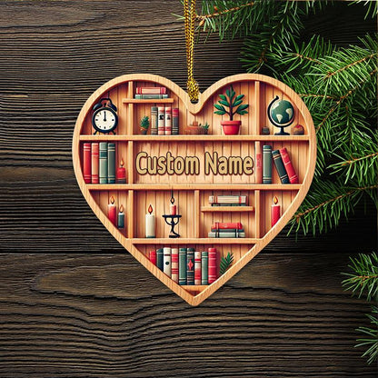 Custom Heart Bookcase Ornament