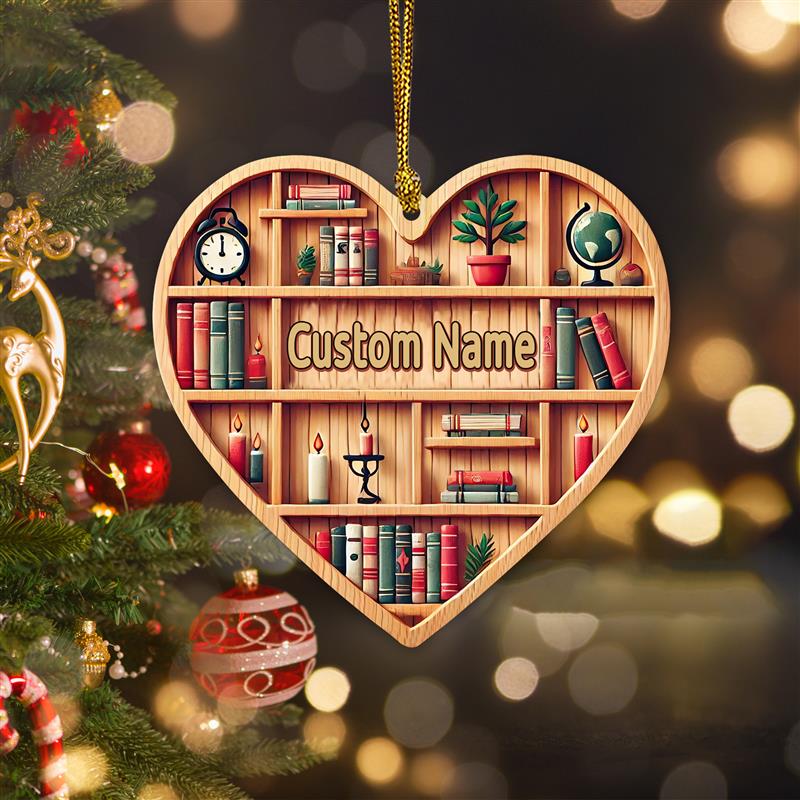 Custom Heart Bookcase Ornament