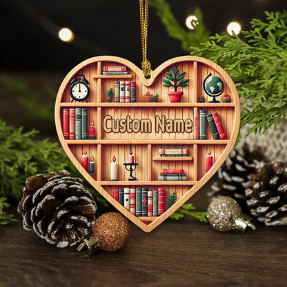Custom Heart Bookcase Ornament